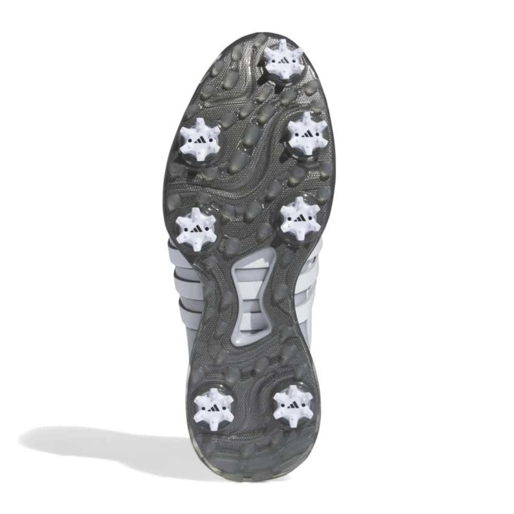 adidas Tour360 Boost Golf Shoes - White / Silver Metallic - Image 4