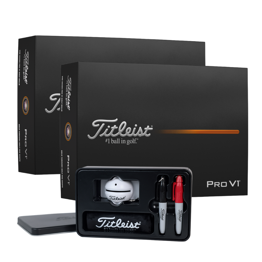 Titleist Pro V1 Golf Balls - 2 Dozen With Free Ball Marker Set