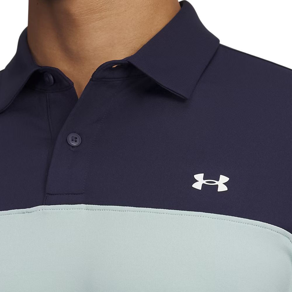 Under Armour Tee To Green Colour Block Polo Shirt - Image 3