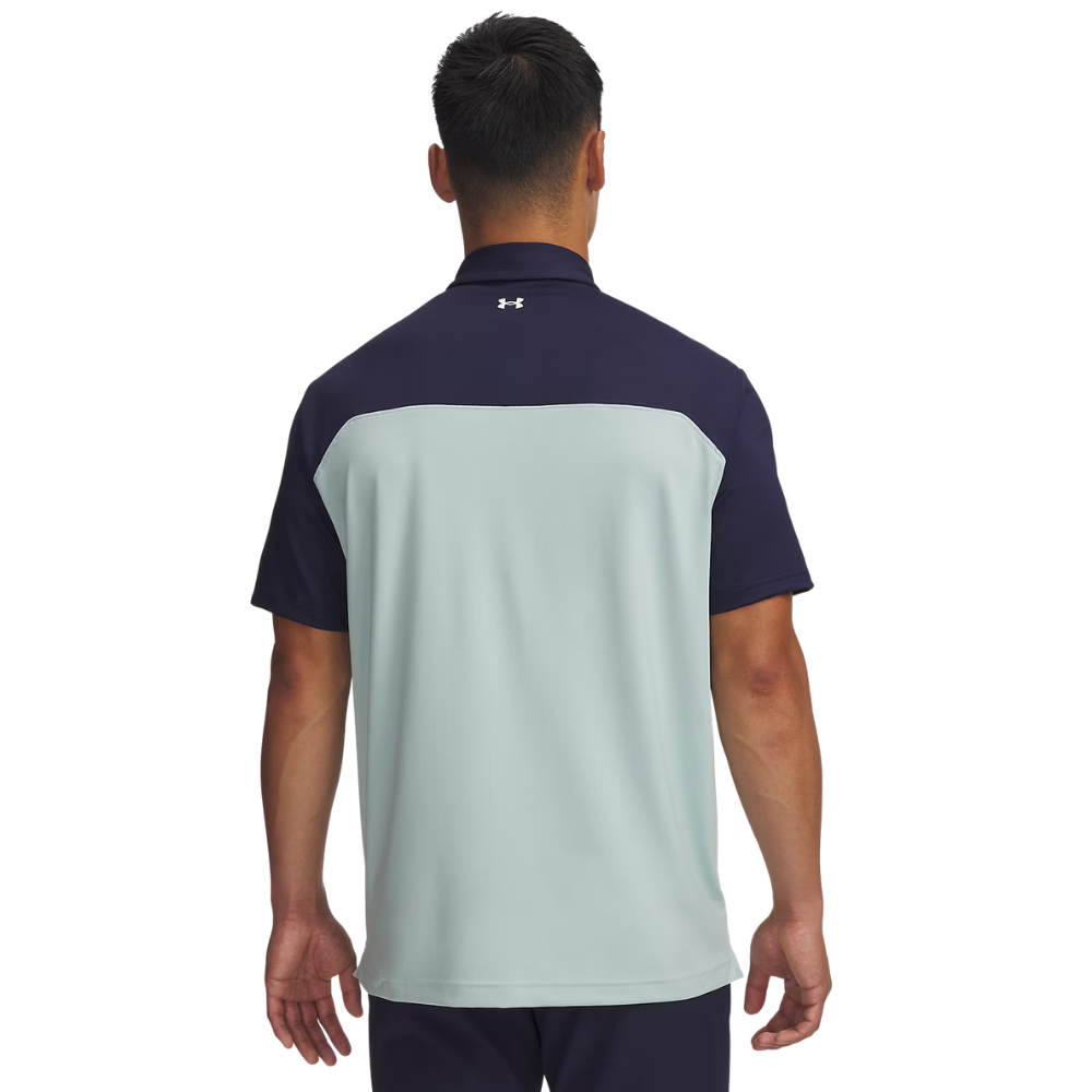 Under Armour Tee To Green Colour Block Polo Shirt - Image 2