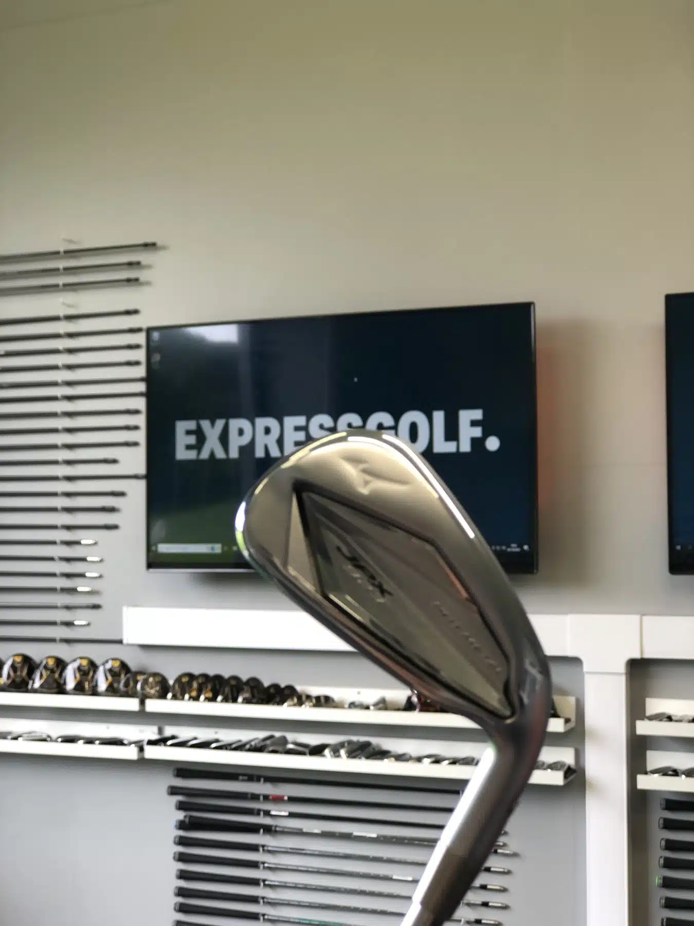 Wedge at address in the fitting bay